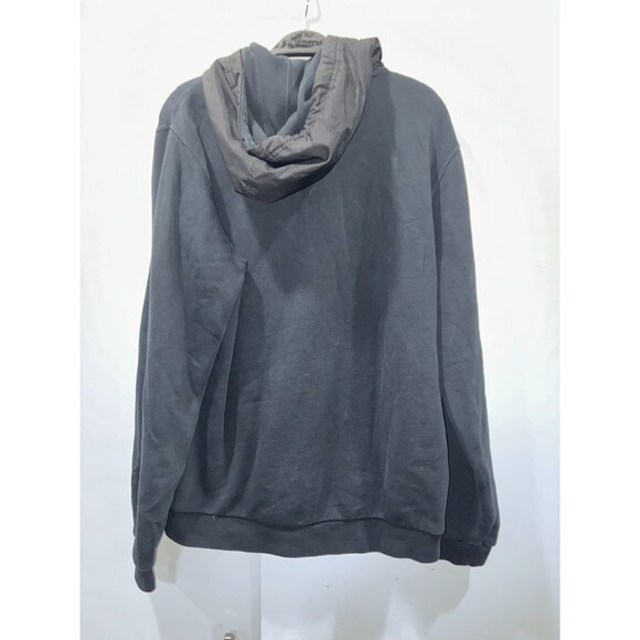 Vintage 2010s Nike Full Zip Hoodie Black  Swoosh Sleeve Hood Pocket Panels L - Picture 2 of 4